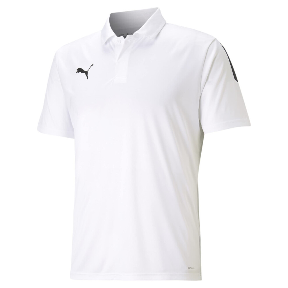 PUMA mens Teamliga Sideline Polo Shirt  White/Black  Medium US