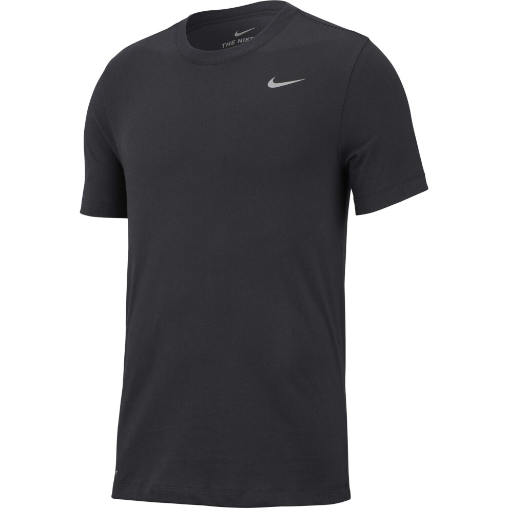 Nike Men's Dry Tee  Dri-FIT Solid Cotton Crew Shirt for Men  Anthracit