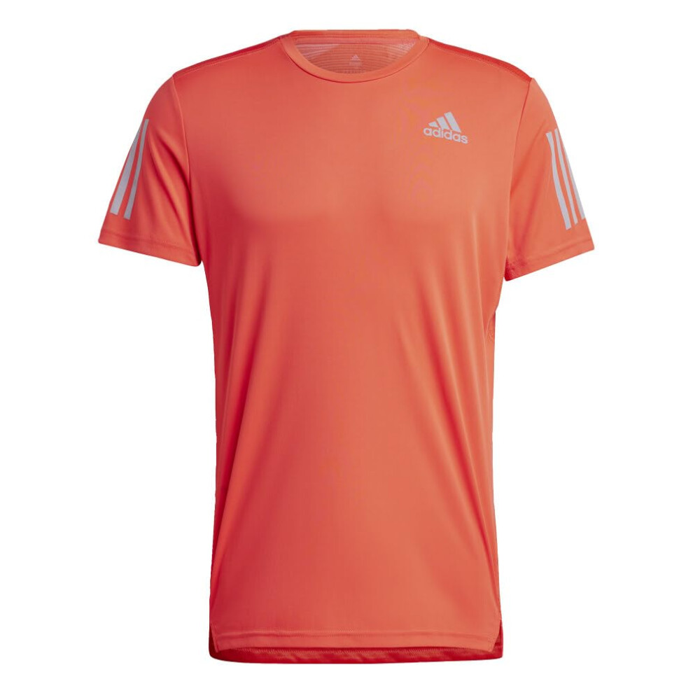 adidas Men's Own The Run T-Shirt  Bright Red/Reflective Silver  Large