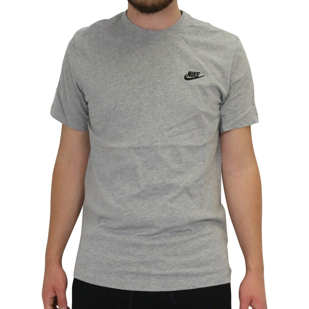 Nike Men's NSW Club Tee  Dark Grey Heather/Black  Medium-T