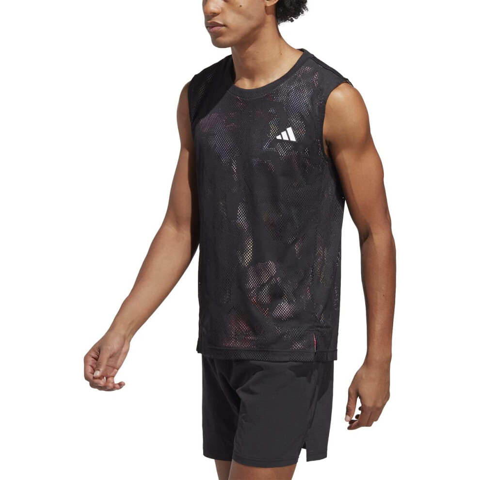 adidas Men's Tennis Melbourne Sleeveless T-Shirt  Black  Small