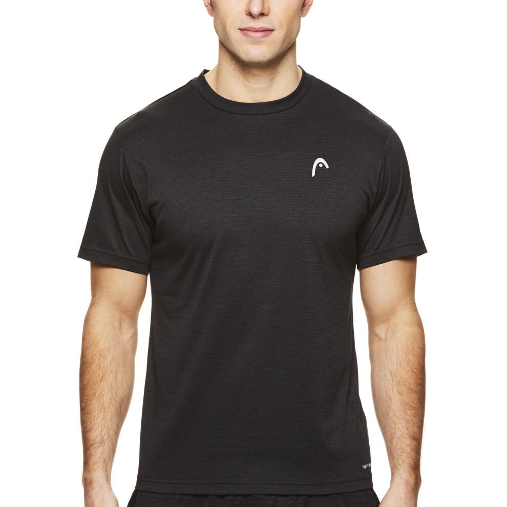 HEAD Men's Olympus Top  Black Heather  Medium