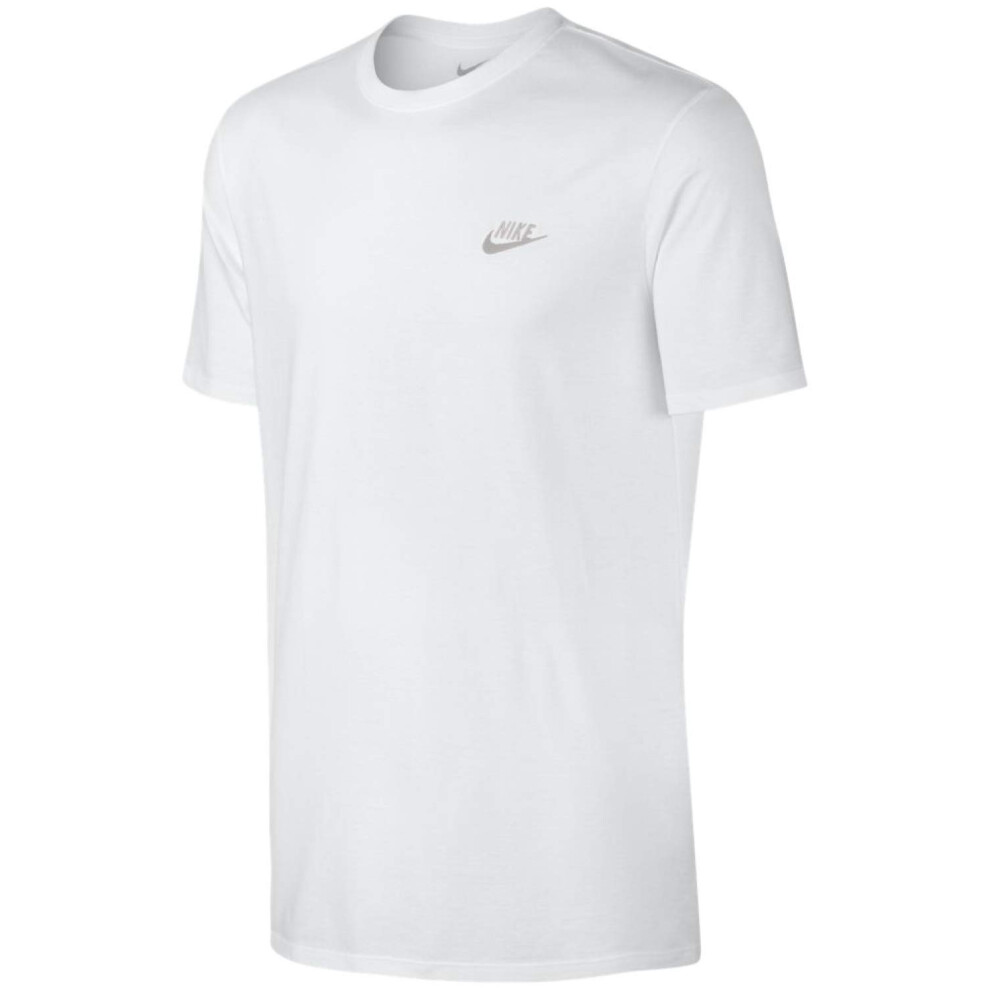 NIKE Sportswear Men's Club Embroidered Futura Tee  White/Black  XX-Lar