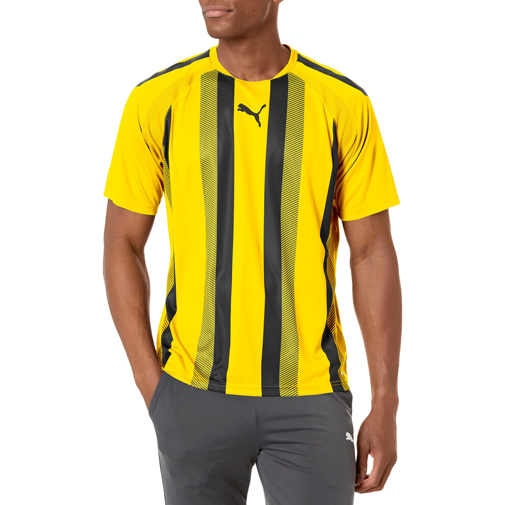 PUMA mens Teamliga Jersey T Shirt  Cyber Yellow/Black  Medium US