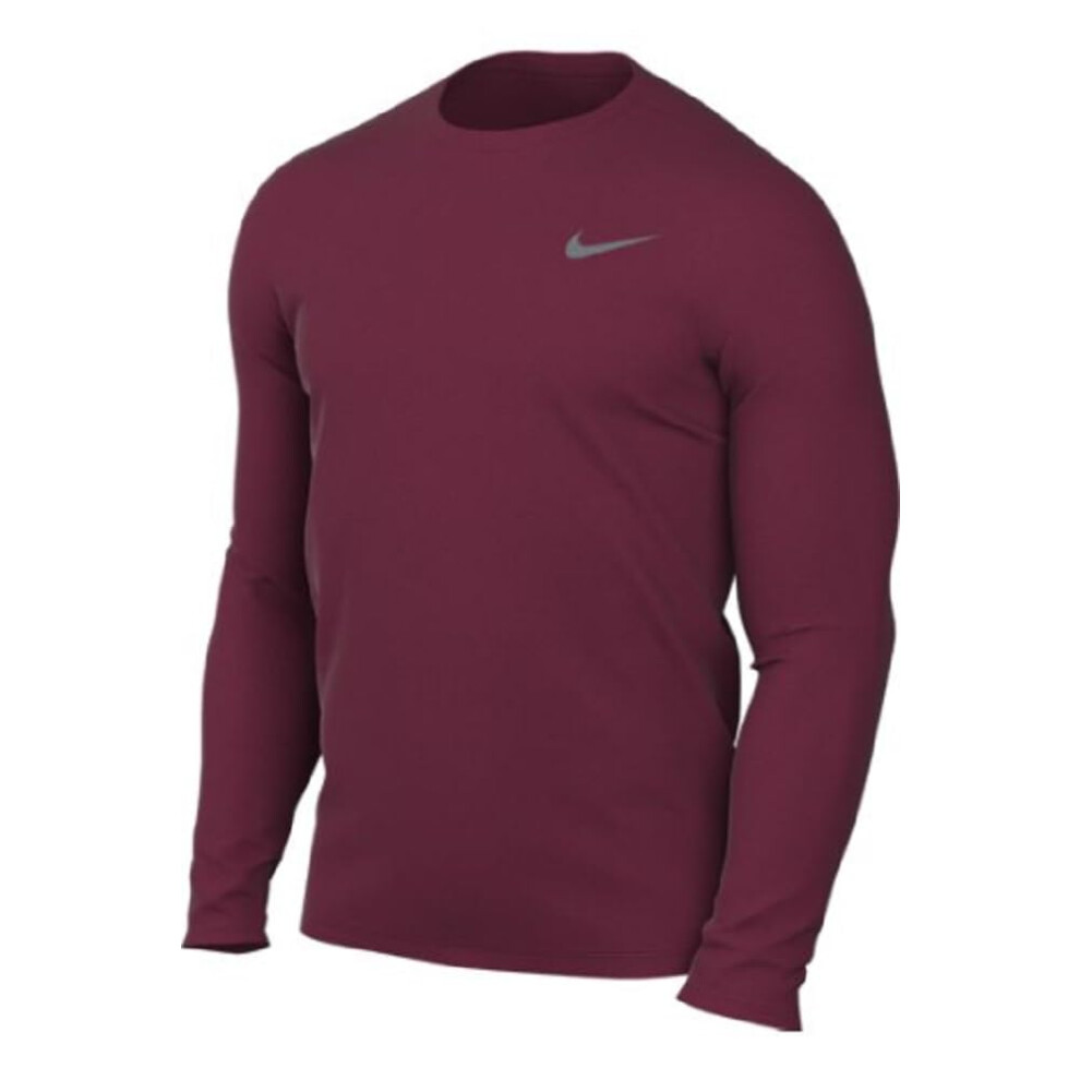 Nike Men's Team Legend Long Sleeve Tee Shirt (Small  Maroon)