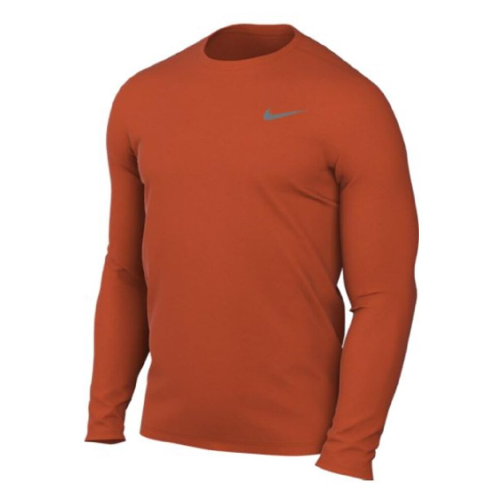 Nike Men's Team Legend Long Sleeve Tee Shirt (Small  University Orange