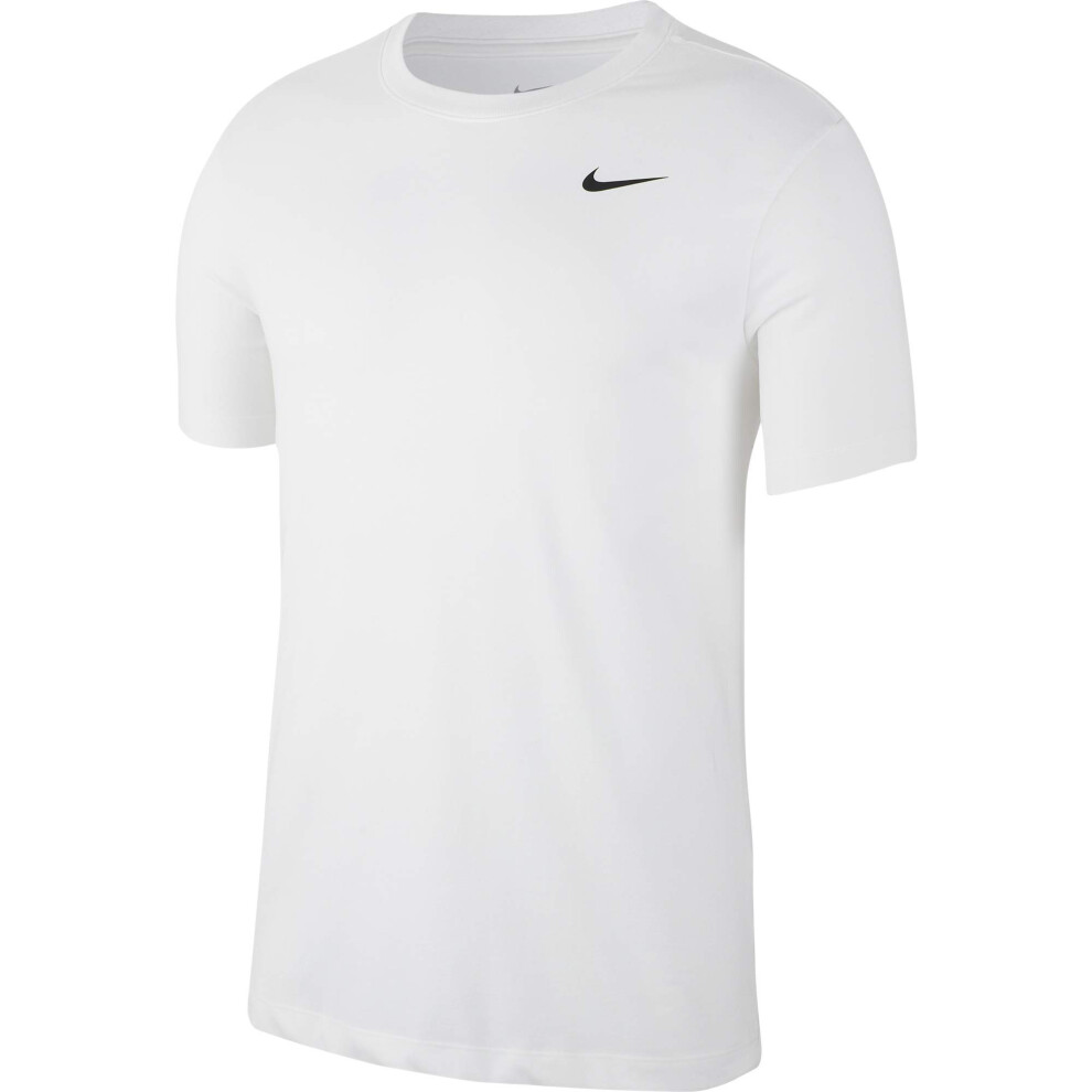 Nike Men's Dry Tee Drifit Cotton Crew Solid  White/Black  Medium-T