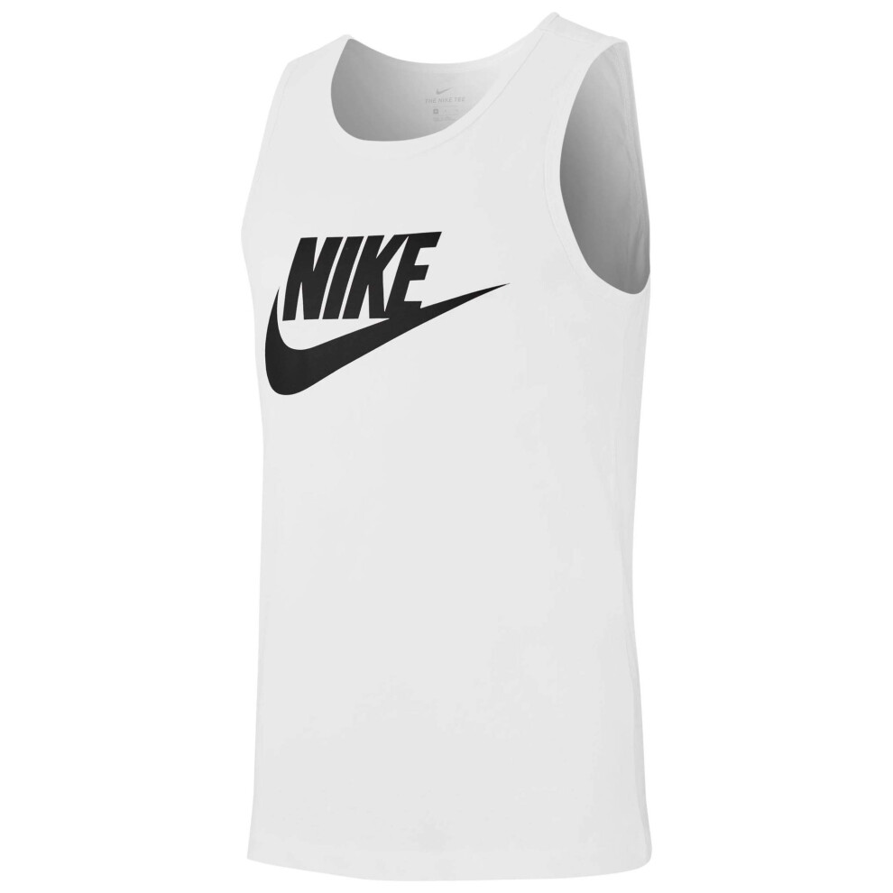 Nike Men's Classic Futura Tank Top (White/Black  X-Large)