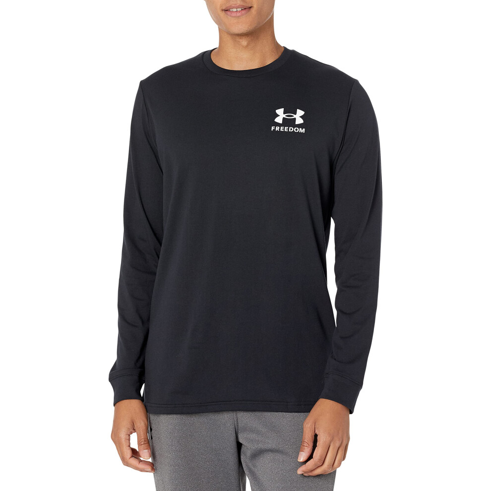 Under Armour Men's New Freedom Flag Long Sleeve T-Shirt  Black (001)/W