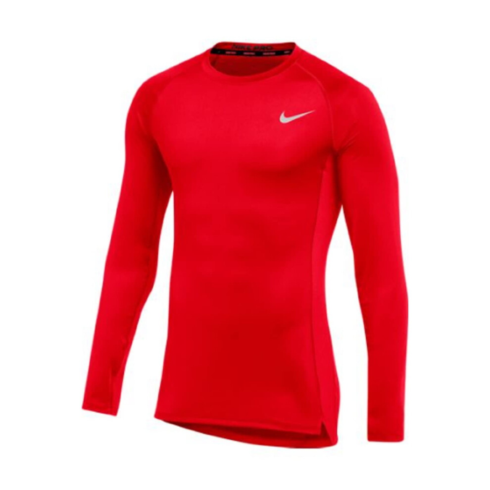 Nike Mens Pro Fitted Long Sleeve Training Tee (X-Large Red)