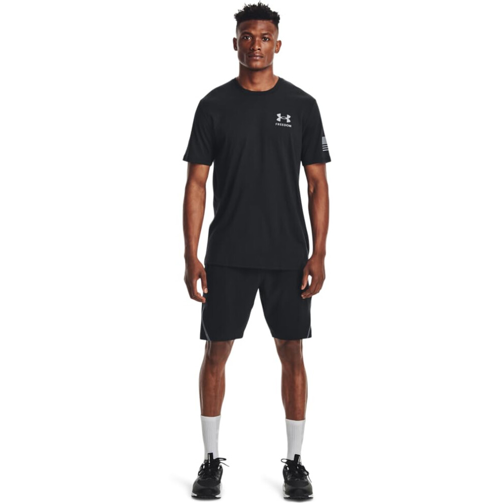 Under Armour Men's New Freedom Flag T-Shirt  Black (002)/Steel  Large