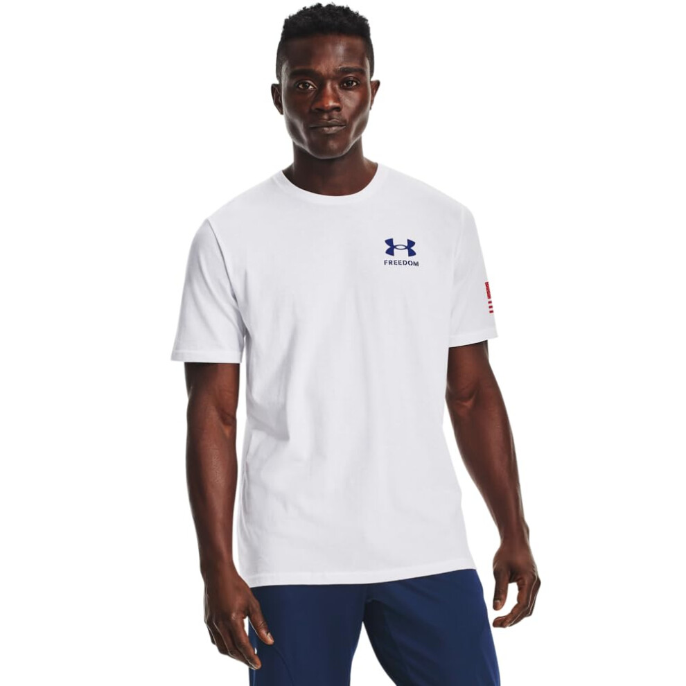 Under Armour Men's New Freedom Flag T-Shirt  White (101)/Royal  3X-Lar