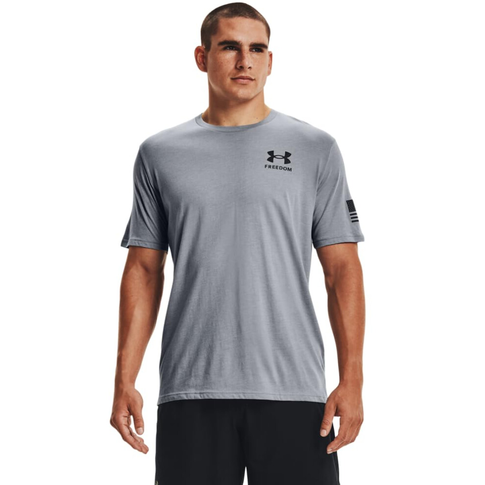 Under Armour Men's New Freedom Flag T-Shirt  Steel Medium Heather (035