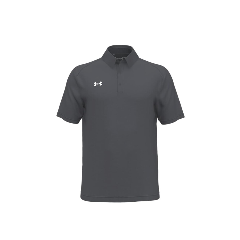 Under Armour mens Tech Team Short Sleeve Polo Shirt  Stealth Gray-whit