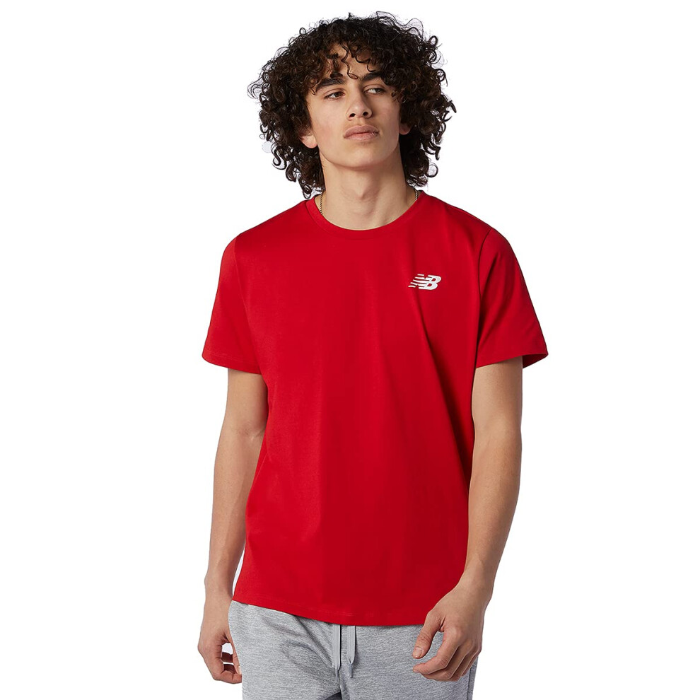 New Balance Men's Heather Tech Short Sleeve  Team Red Inline   XX-Larg