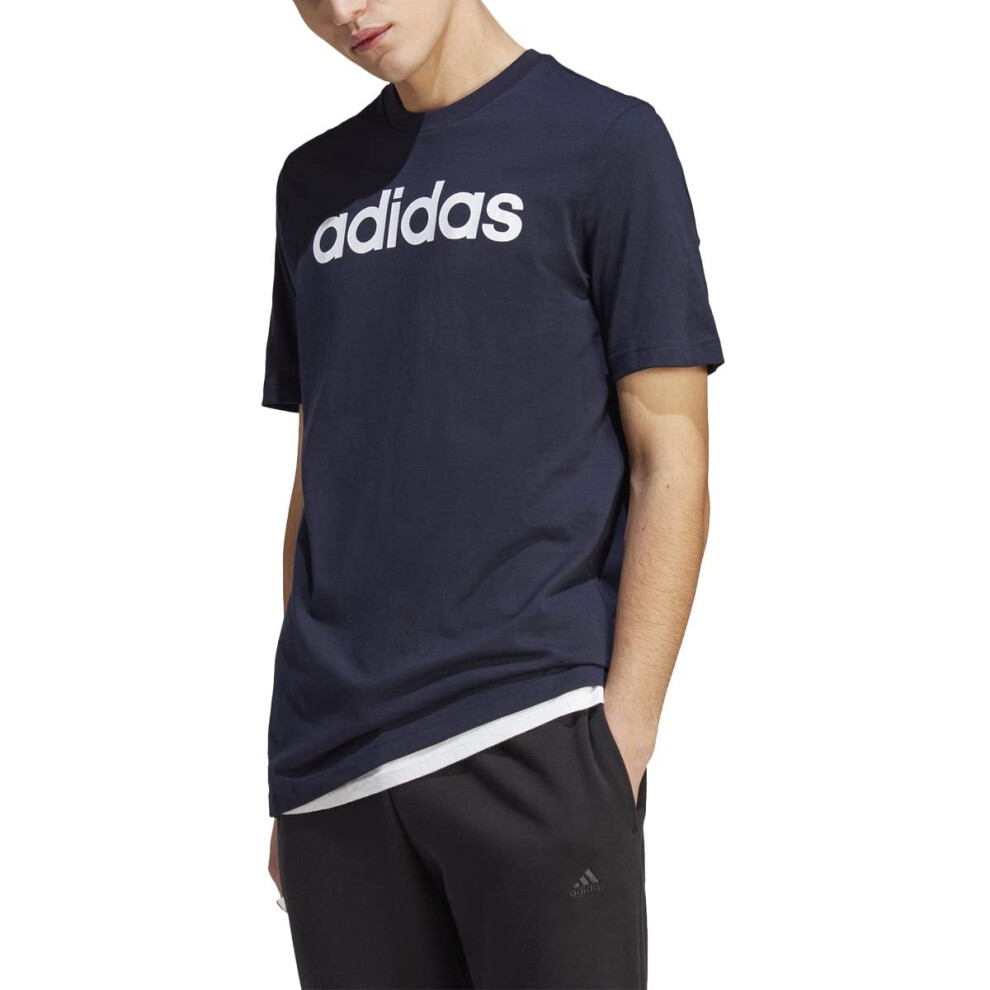 adidas Men's Essentials Single Jersey Linear Embroidered Logo T-Shirt