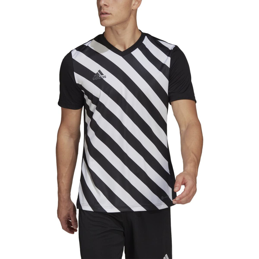 adidas Men's Entrada 22 Graphic Jersey  Black/White  Large