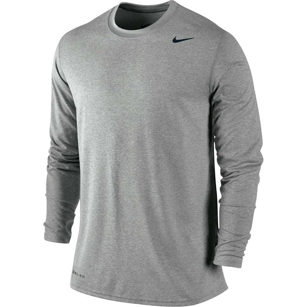 Nike Legend DRI-FIT Poly Long-Sleeve Crew (Mens) - L Carbon Heather