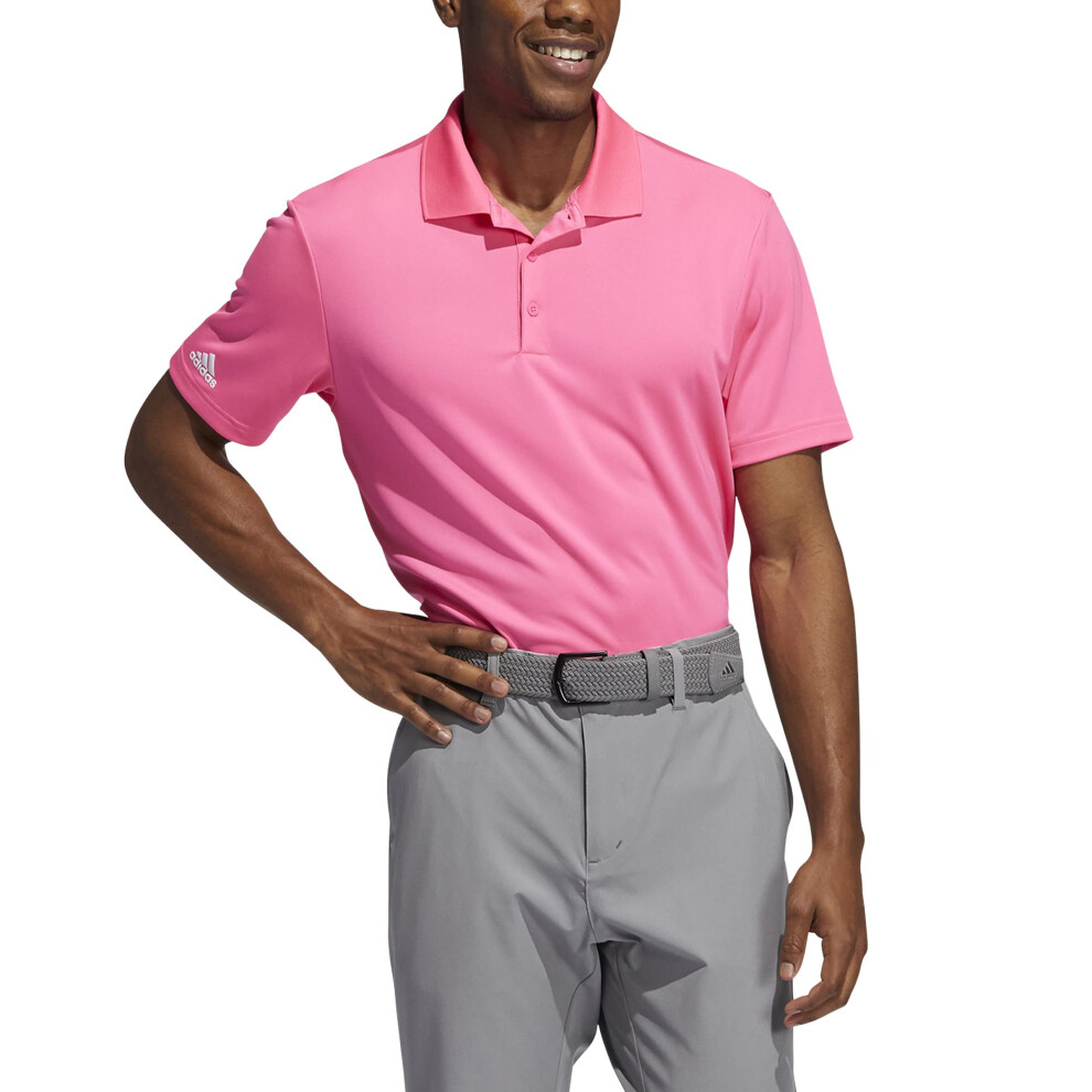 adidas Men's Performance Primegreen Polo Shirt  Pink  Small