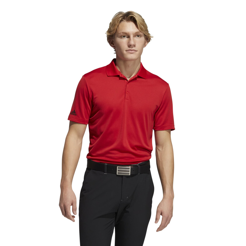 adidas Men's Performance Primegreen Polo Shirt  Red  Small