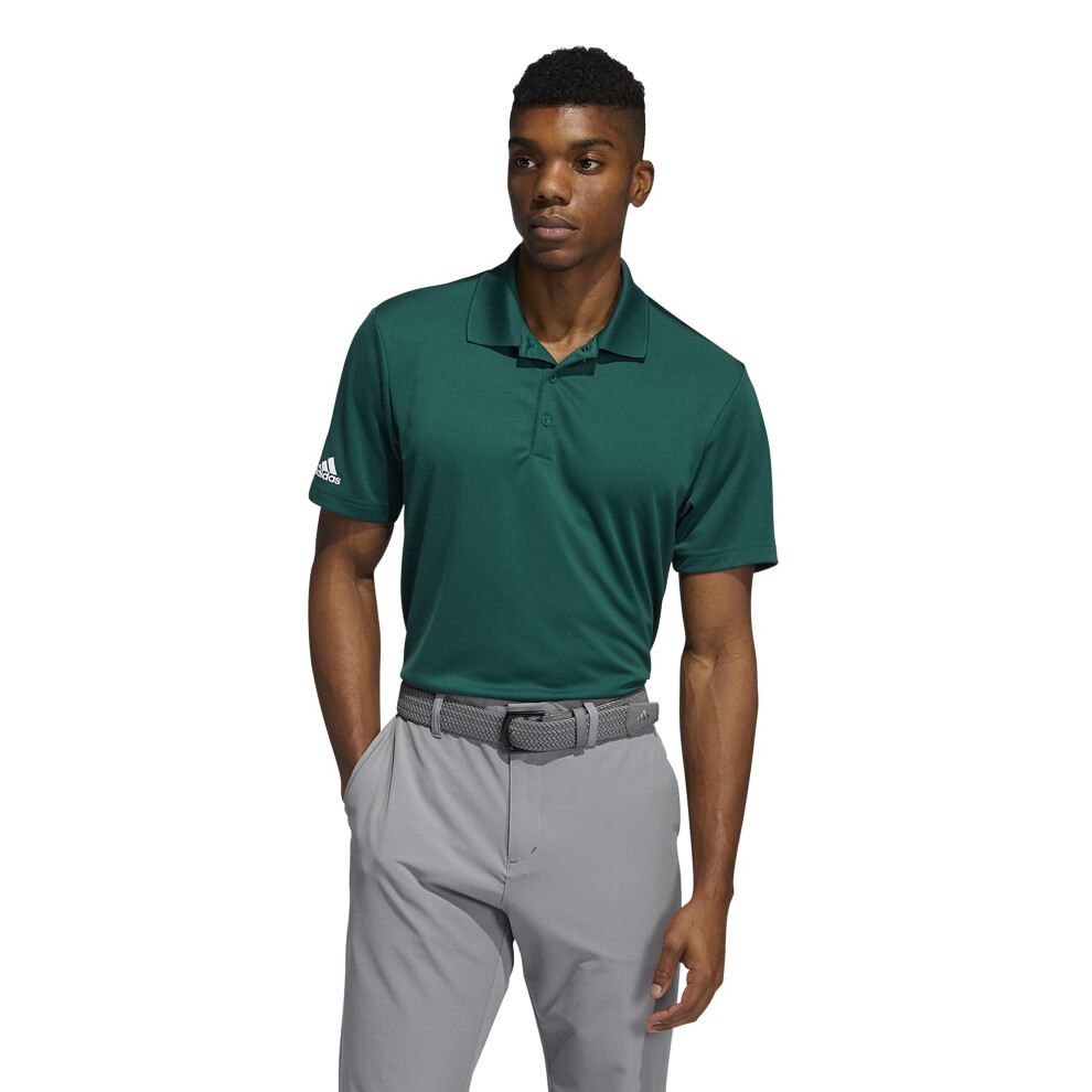 adidas Men's Performance Primegreen Polo Shirt  Collegiate Green  Medi