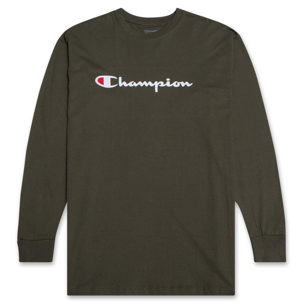 Champion Big and Tall Long Sleeve T-Shirt for Men - Jersey Cotton Men'