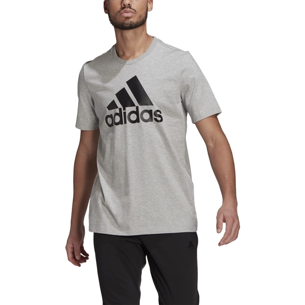 adidas Men's Badge of Sport Tee  Medium Grey Heather/Black  Medium