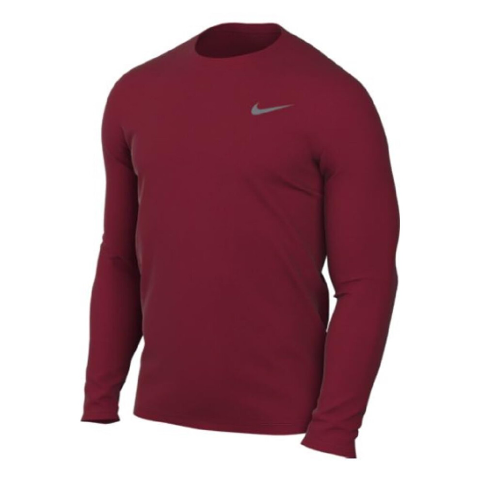 Nike Men's Team Legend Long Sleeve Tee Shirt (Medium  Crimson)