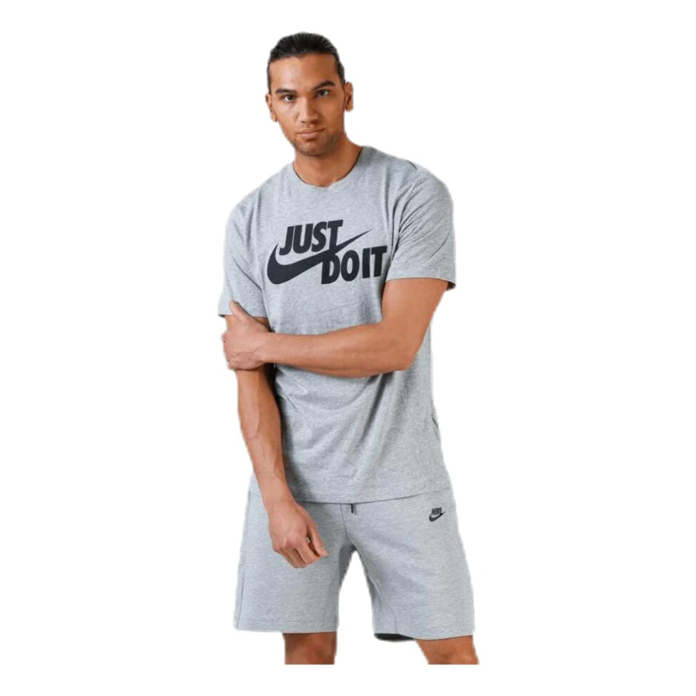 Nike Men's Sportswear Tee Just Do It Swoosh  Dark Grey Heather/Black