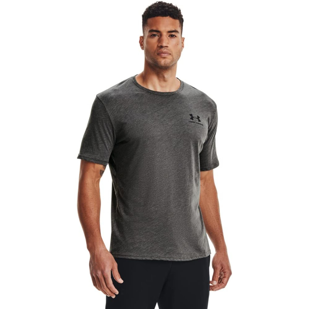 Under Armour UA Sportstyle Left Chest 4XLT Charcoal Medium Heather