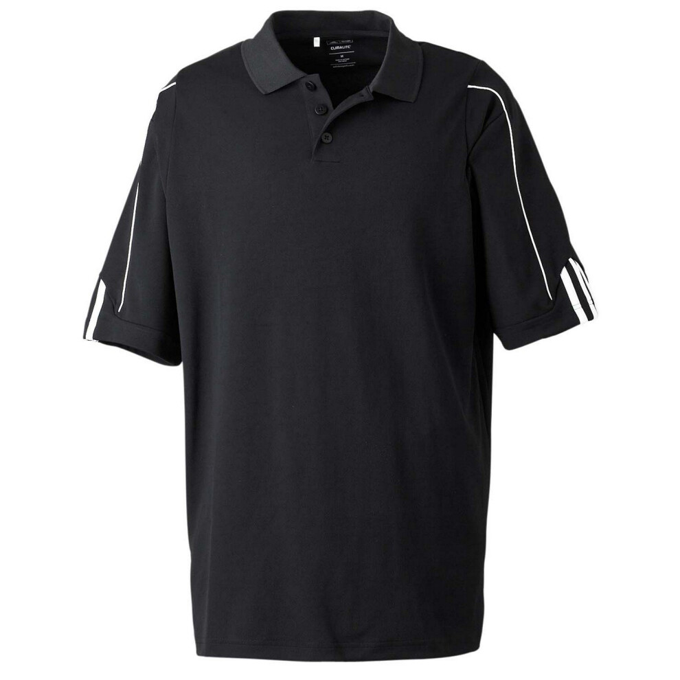 Adidas Men's ClimaLite 3 Stripes Cuff Polo Shirt  Medium  BLACK/WHITE