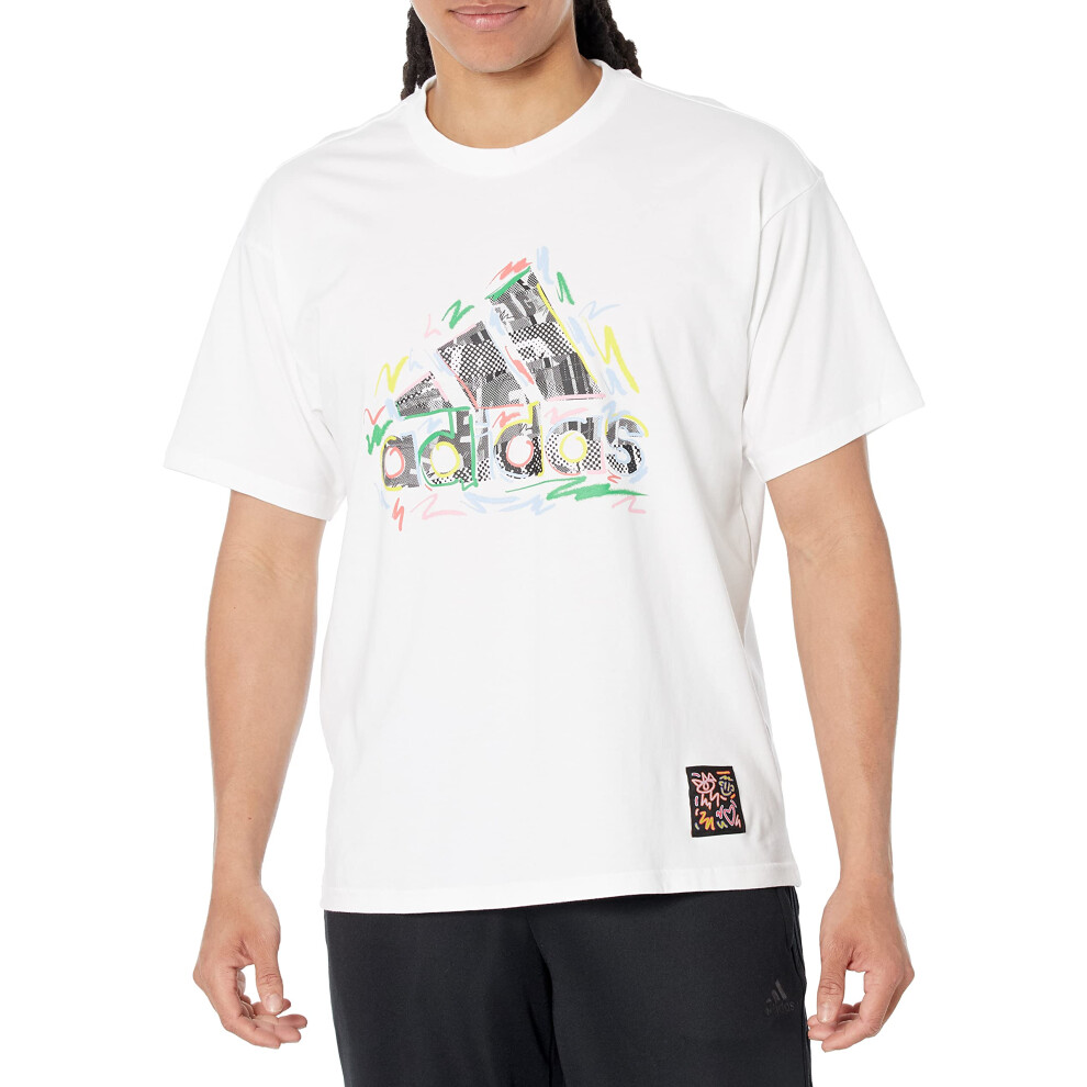 adidas Men's Pride Tee  White  Large