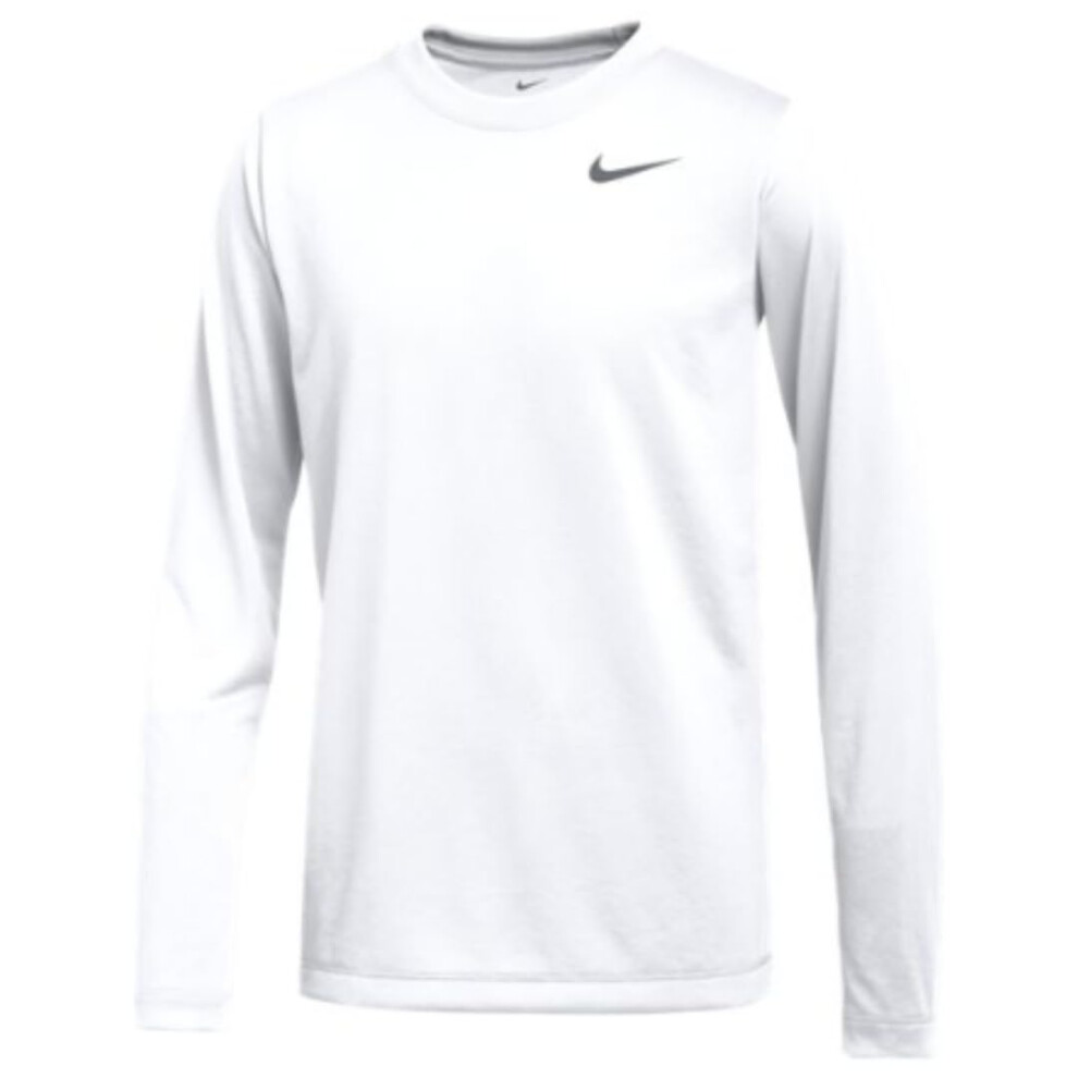 Nike Men's Team Legend Long Sleeve Tee Shirt (Large  White)