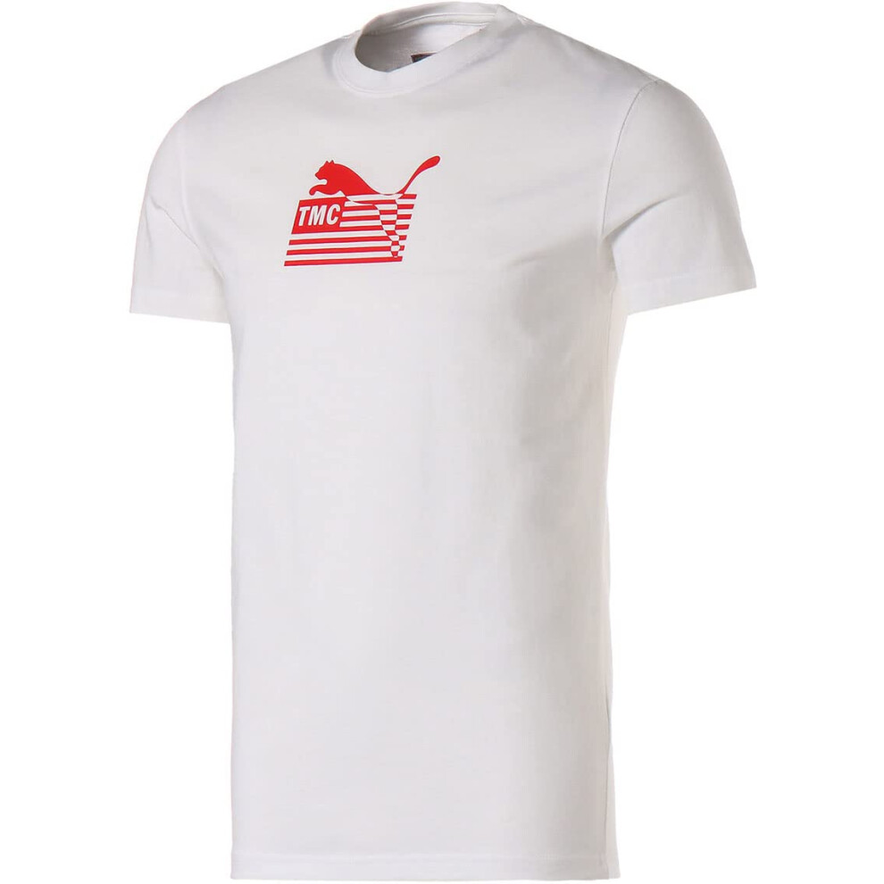 PUMA Hussle Tee TMC Puma White/High-Risk Red LG