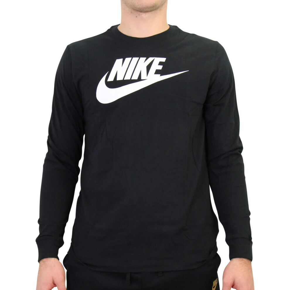 Nike Mens NSW Long Sleeve TEE ICON Futura T-Shirts CI6291-010 Size L B