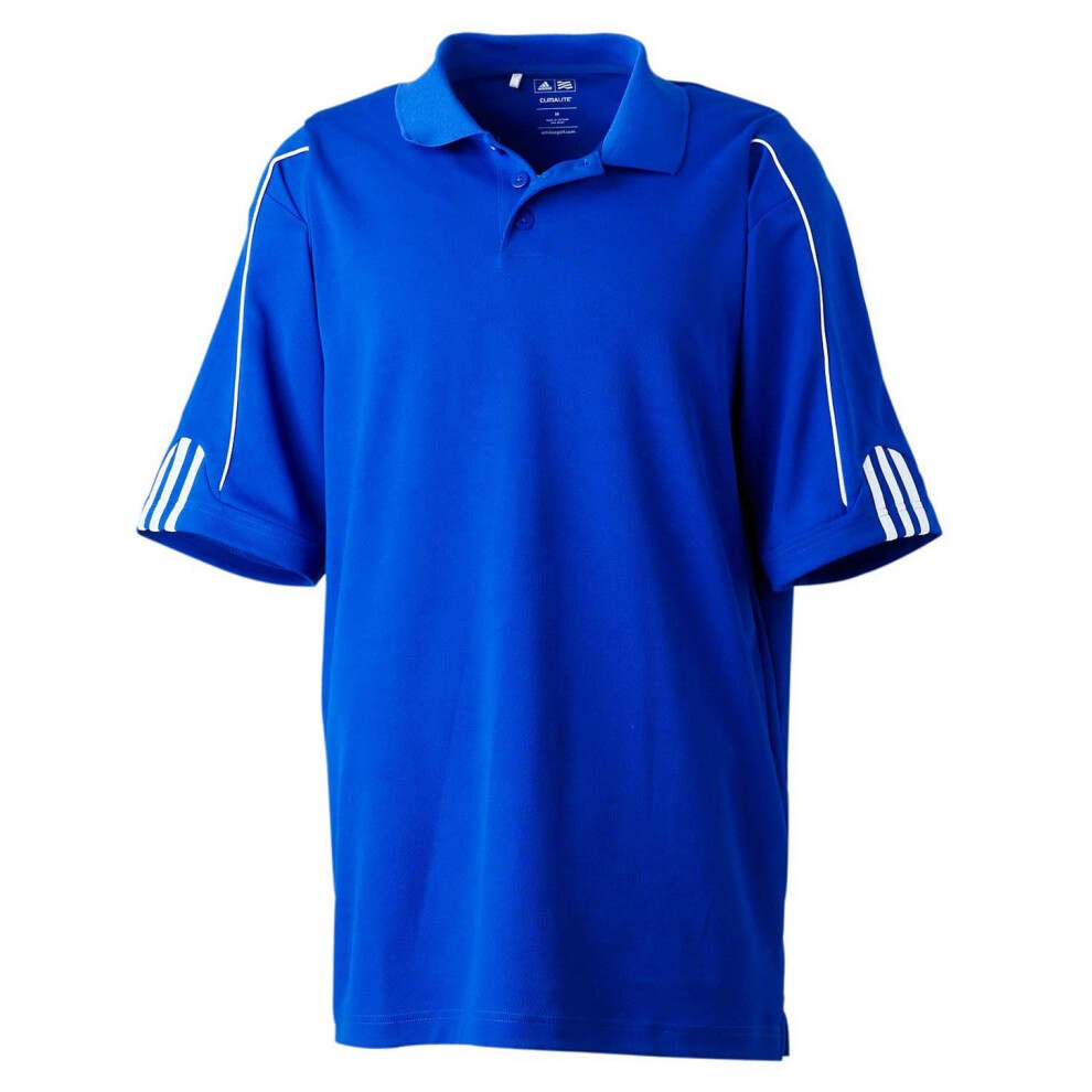 adidas Men's Climalite 3-Stripes Cuff Polo Collegiate Royal/White