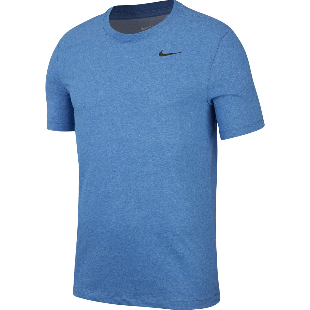 Nike Men's Dry Tee Drifit Cotton Crew Solid  Light Game Royal Heather/