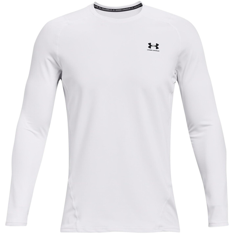 Under Armour Men's ColdGear Armour Fitted Crew  White (100)/Black  Sma