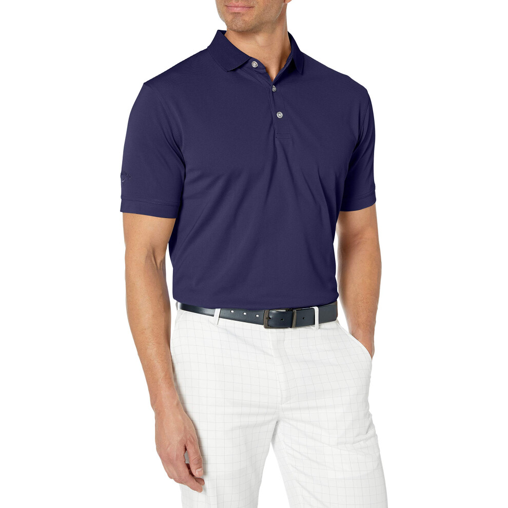 Callaway Men's Golf Short Sleeve Solid Ottoman Polo Shirt  Peacoat  XX