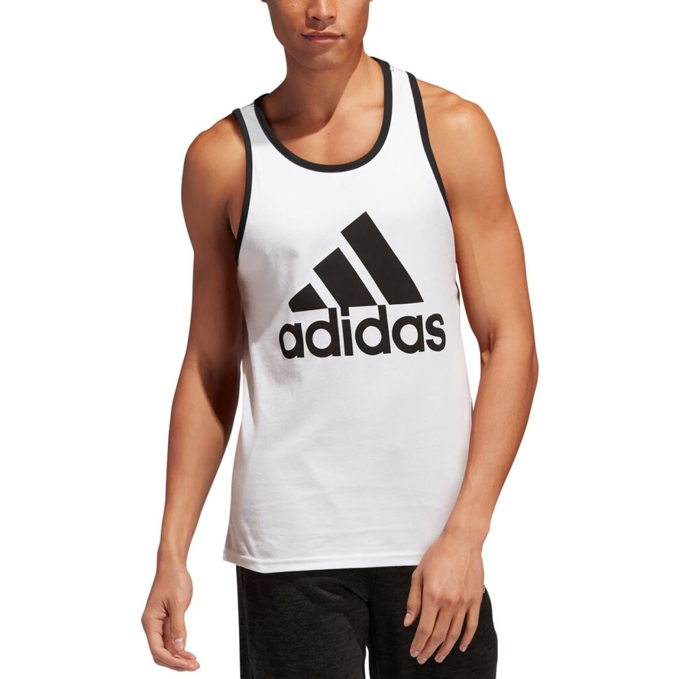 adidas Men's Badge of Sport Classic Tank  White/Black  XX-Large