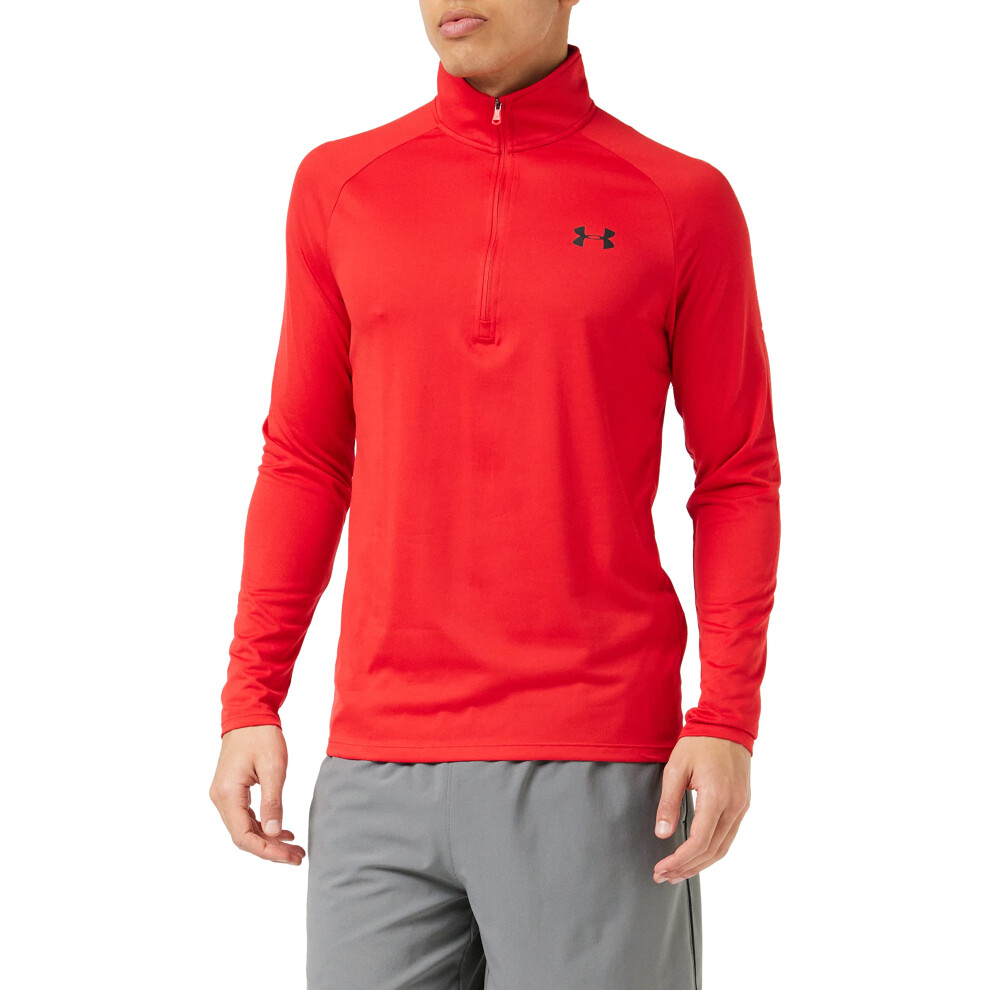 Under Armour Men's Tech 2.0 1/2 Zip-Up T-Shirt   Red (602)/Black  4X-L