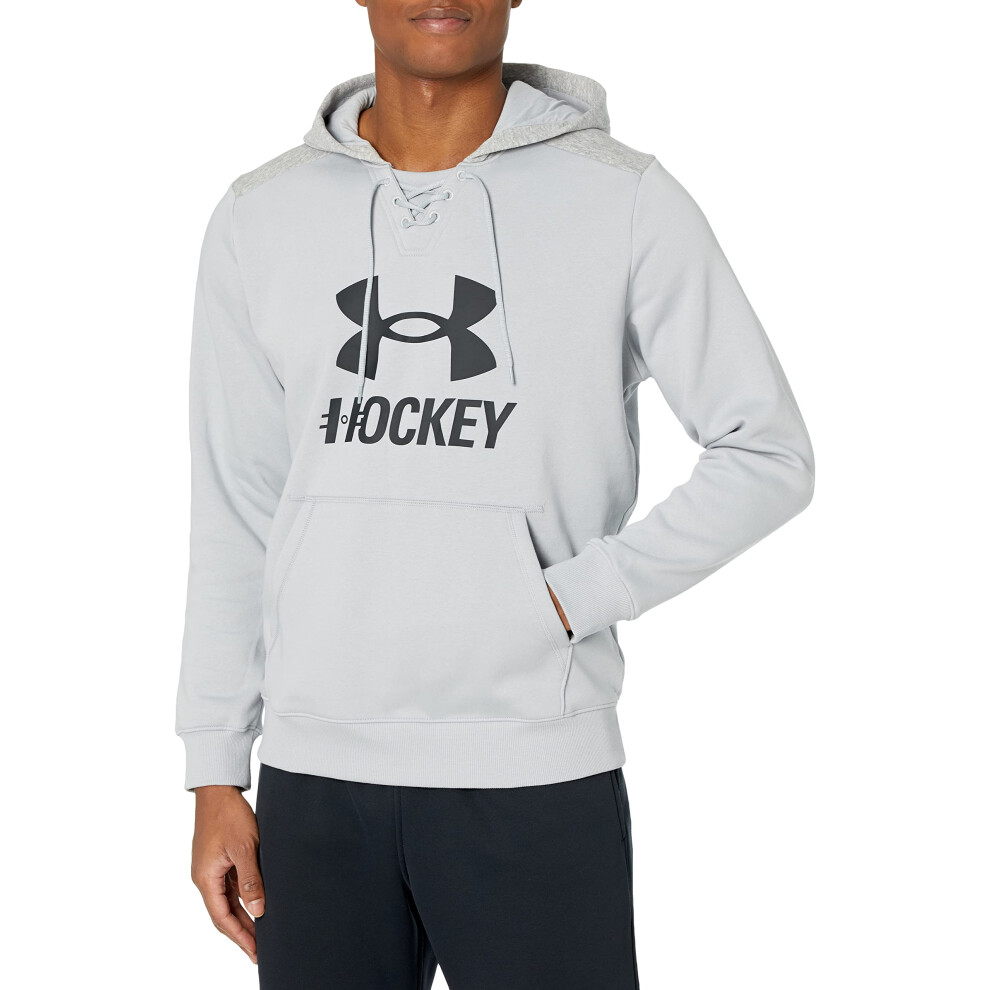 Under Armour mens Hockey Icon Hooded T-Shirt  Mod Gray (011)/Black  La