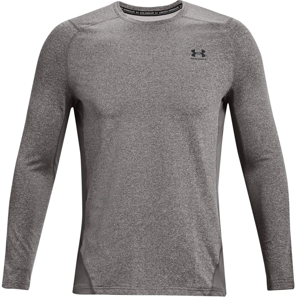 Under Armour Men's ColdGear Armour Fitted Crew  Charcoal Light Heather