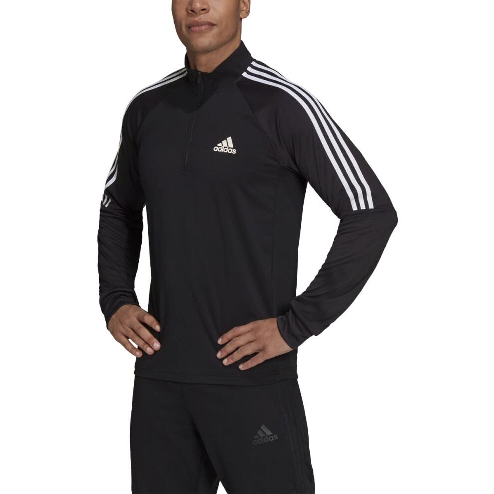 adidas Men's AEROREADY Sereno Cut 3-Stripes Slim 1/4-Zip Training Top