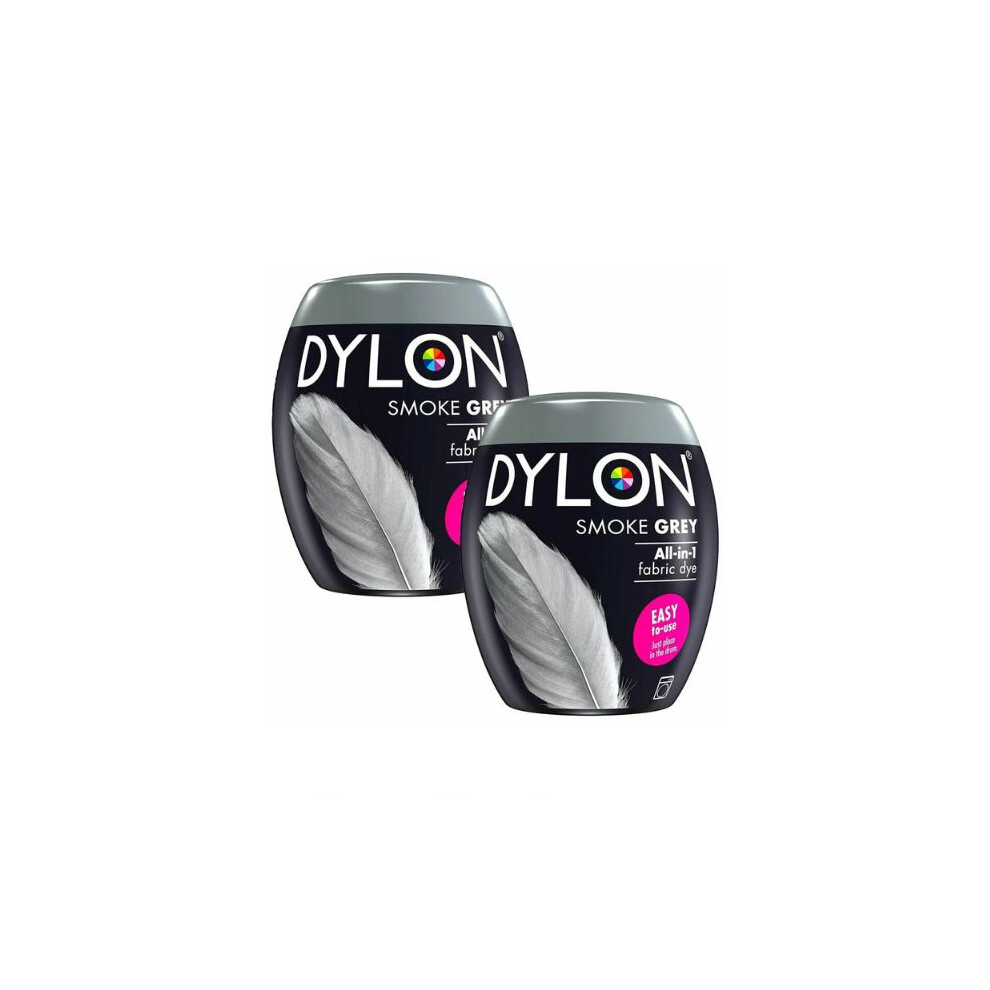 Dylon Washing Machine Fabric Dye Pod, Smoke Grey, 2 Packs of 350g