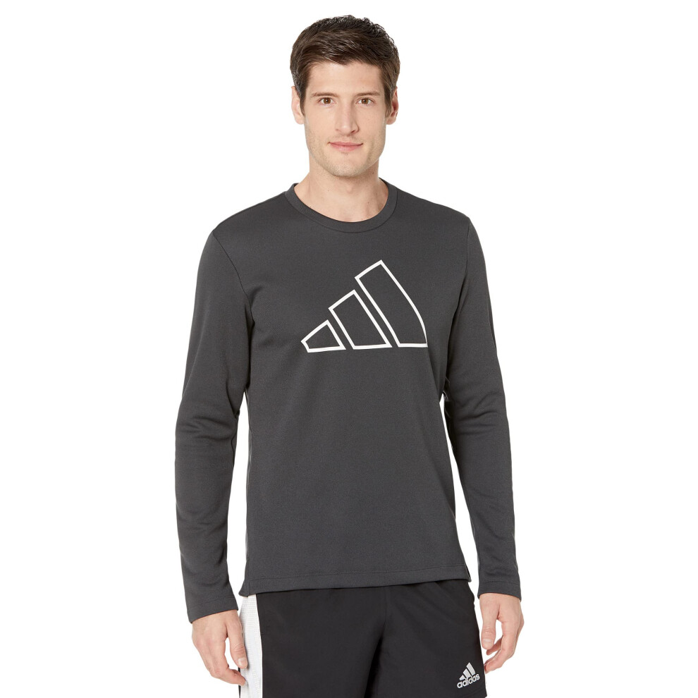 adidas Men's Icon 3 Bar Training Crew  Black  Medium