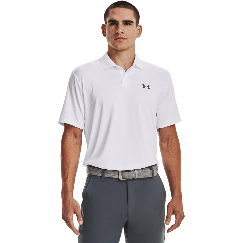 Under Armour Men's Performance 3.0 Polo  (100) White / / Pitch Gray  L