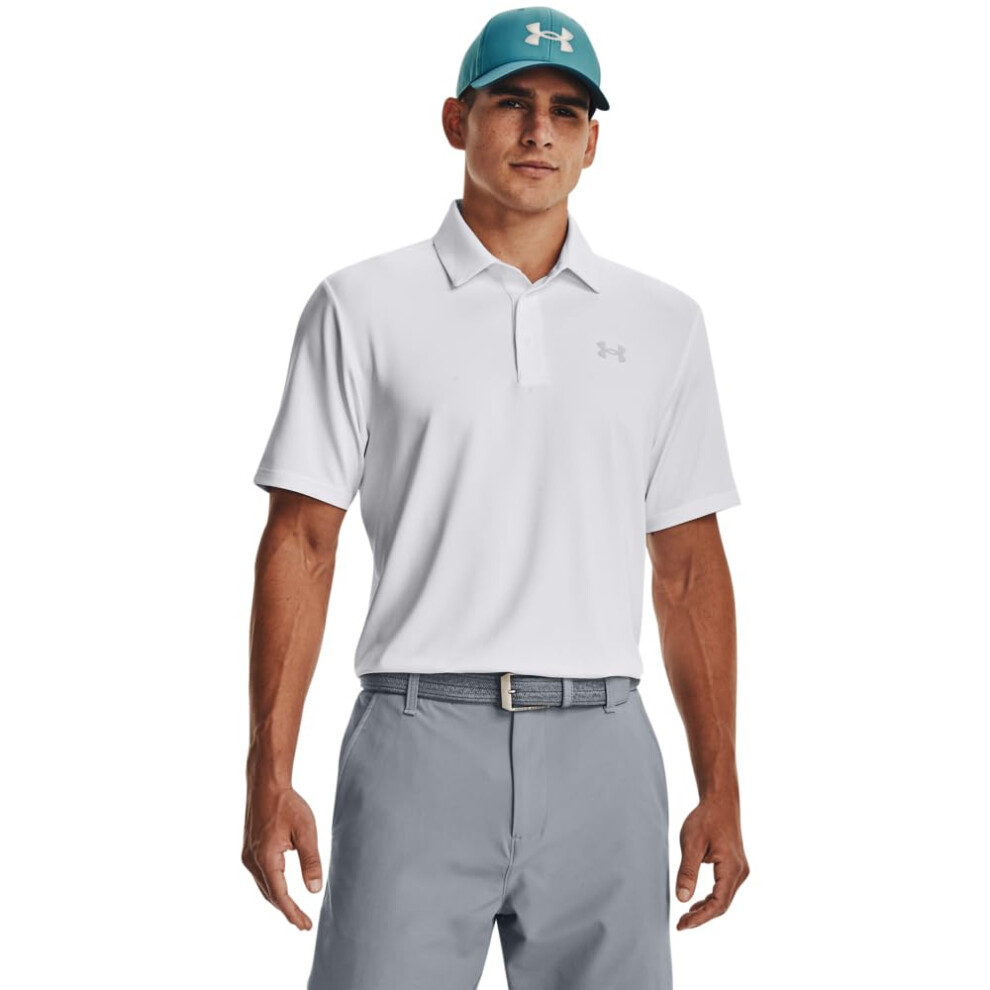 Under Armour Men's Playoff Polo 3.0  (100) White/White/Halo Gray  Medi