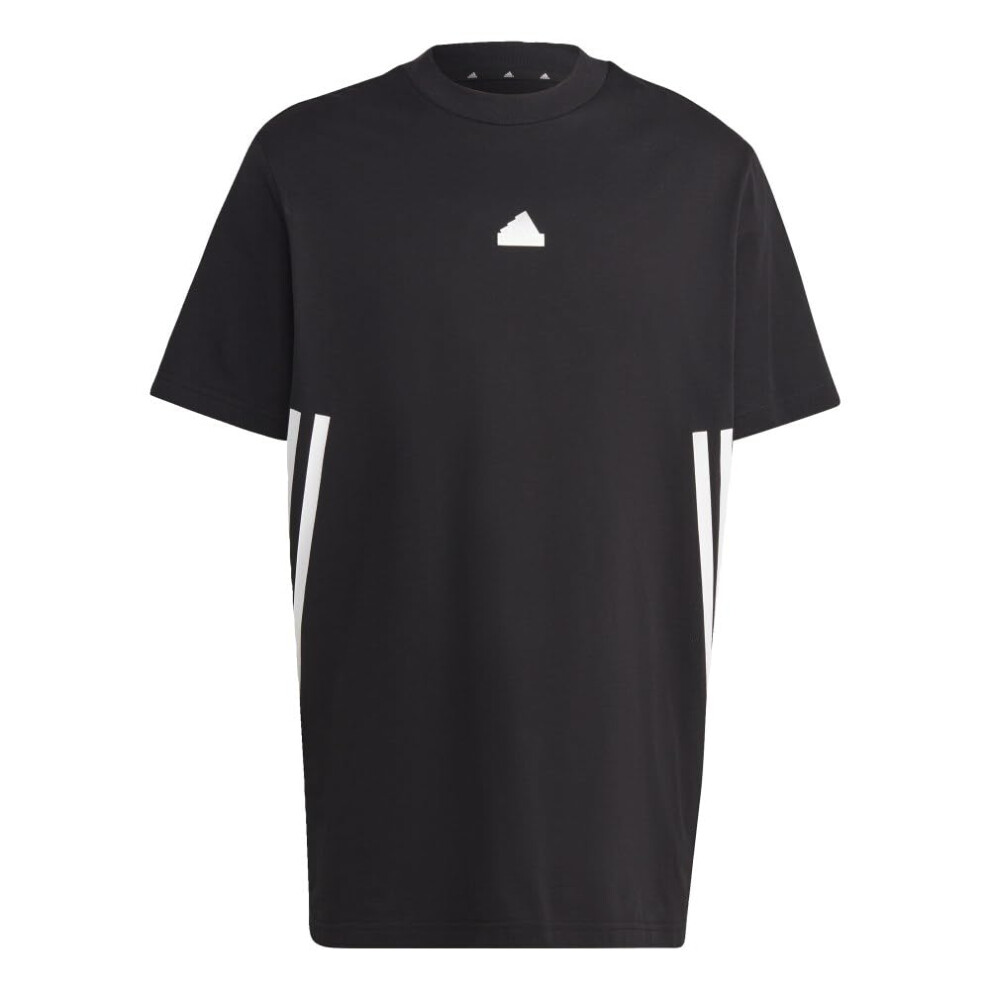 adidas Men's Future Icon 3-Stripes T-Shirt  Black/White  Small