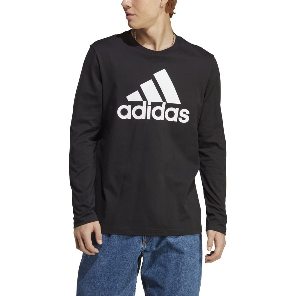 adidas Men's Size Essentials Long-Sleeve T-Shirt  Black  Medium/Tall